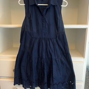 Diane von Furstenberg navy baby doll eyelet dress